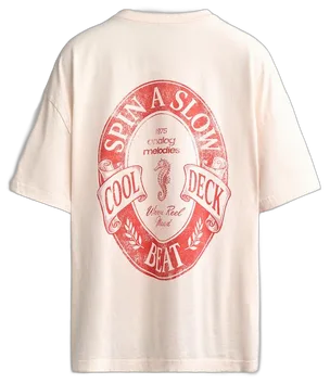 Relaxed Fit Washed Text T-Shirt